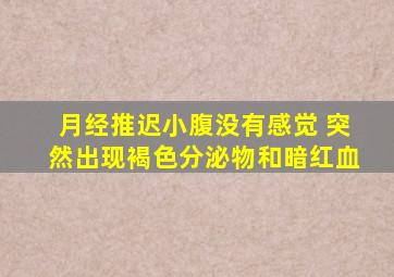 月经推迟小腹没有感觉 突然出现褐色分泌物和暗红血